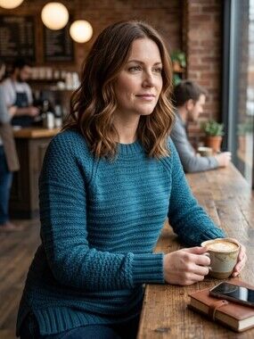 Calvin Klein Jeans Teal Blue Knit Crewneck Sweater